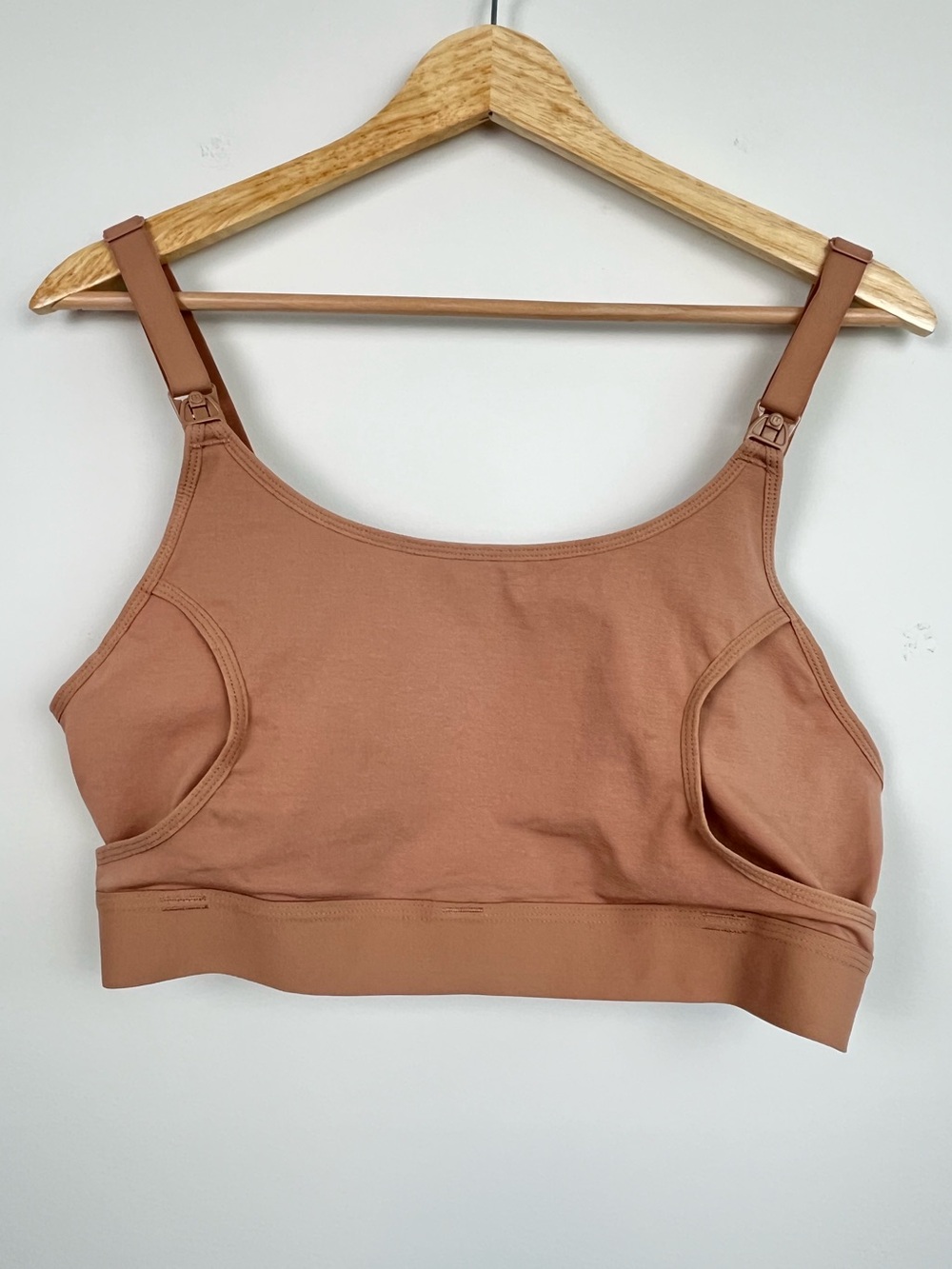 Momcozy beige Hands-Free Pumping Nursing bra, large.